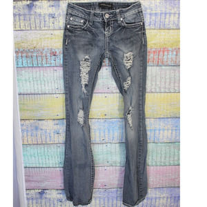 Twenty One Black Distressed Embellished Jeans